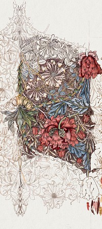 <a href="https://www.rawpixel.com/search/william%20morris?sort=curated&amp;page=1">William Morris</a>&#39;s Honeysuckle (1874) famous artwork. Original from The Birmingham Museum. Digitally enhanced by rawpixel.