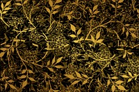 Vintage golden floral pattern remix from artwork by William Morris