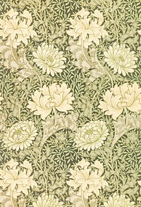 <a href="https://www.rawpixel.com/search/william%20morris?sort=curated&amp;page=1">William Morris</a>&#39;s Chrysanthemum pattern (1877). Original from The Smithsonian Institution. Digitally enhanced by rawpixel.