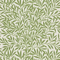 William Morris's vintage willow leaves, famous pattern wallpaper design, remix from the original artwork