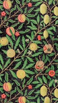 William Morris pattern mobile wallpaper, fruit pattern mobile background