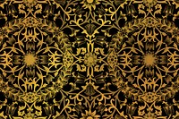 Vintage golden floral background vector remix from artwork by William Morris