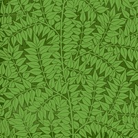 William Morris&#39;s vintage green laurel branches pattern illustration, remix from the original artwork