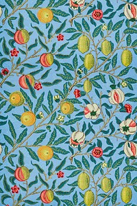 <a href="https://www.rawpixel.com/search/william%20morris?sort=curated&amp;page=1">William Morris</a>&#39;s Four fruits (1862) famous pattern. Original from The Smithsonian Institution. Digitally enhanced by rawpixel.