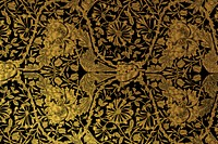 Vintage vector golden ornament remix from artwork by William Morris