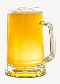 Beer glass sticker, alcoholic beverage image psd