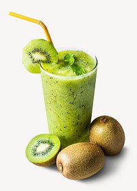 Kiwi smoothie sticker, healthy drinks image psd