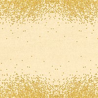 Shimmering gold confetti frame on a beige background 