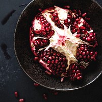 Closeup of fresh pomegranate food photography