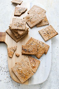 Healthy organic seeded rye crackers