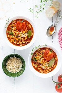 White beans cooked in homemade tomato sauce