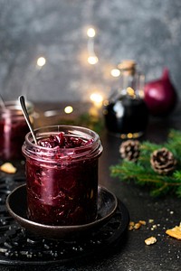 Fresh homemade onion cranberry jam