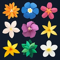 Tropical paper flower psd set