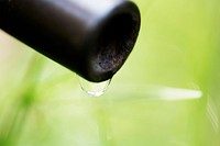 Closeup of water drop in nature