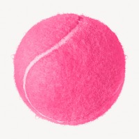 Pink tennis ball collage element, sport object design psd