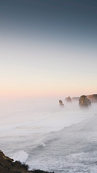 Travel iPhone wallpaper, beach nature mobile background, the Twelve Apostles, Australia