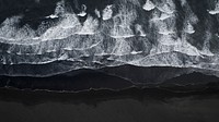 Black sand beach desktop wallpaper, aesthetic nature HD background