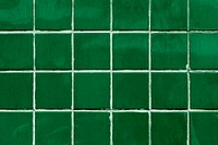 Retro green tiles grid patterned background