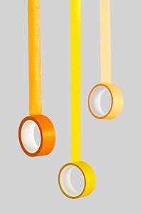 Yellow and orange rolls of tape mockup design resources