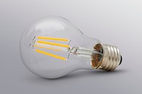 Edison light bulb mockup on a gray background