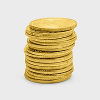 Stack of golden bitcoins mockup design resource