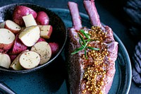 Ingredients for roasted pork and potato salad