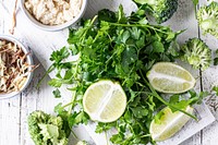 Prepared fresh parsley and lime 