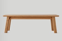 Brown wooden table on gray background