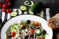 Greek salad with spiralized-cucumber recipe idea