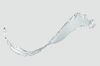 Water splash with drops design element on a gray background