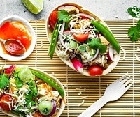 Homemade tex mex taco boats food recipe idea