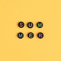 Summer word typography alphabet beads