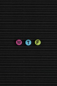 WTF beads text typography on black