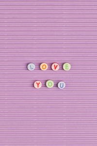 LOVE YOU message beads word