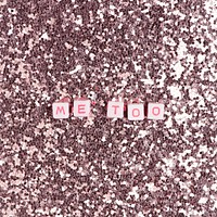 ME TOO beads text typography on pink pastel
