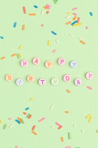 HAPPY BIRTHDAY beads lettering word typography