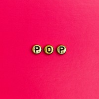 Gold pop typography alphabet beads