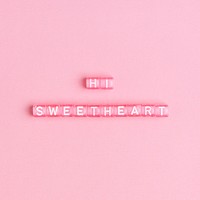 HI SWEETHEART beads text typography