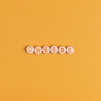 CHEESE word typography alphabet beads