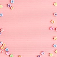 Letter beads border pink wallpaper text space