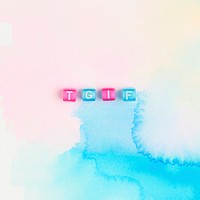 TGIF alphabet letter beads typography