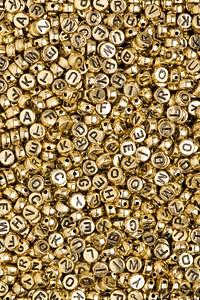 Gold English letter beads wallpaper
