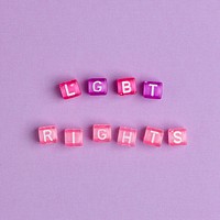 LGBT rights typography alphabet beads