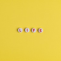 LIFE beads lettering word typography