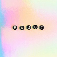 ENJOY word beads lettering typography