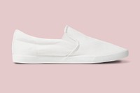 White slip-on unisex streetwear sneakers fashion