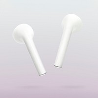 White wireless earbuds digital earphones