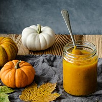 Organic pumpkin puree halloween dessert recipe