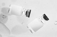 Medicine glass vials with blank white label