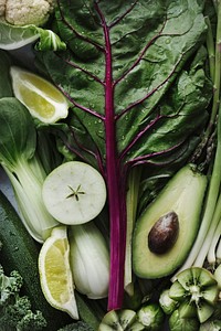 Fresh vegetables flat lay healthy lifestyle